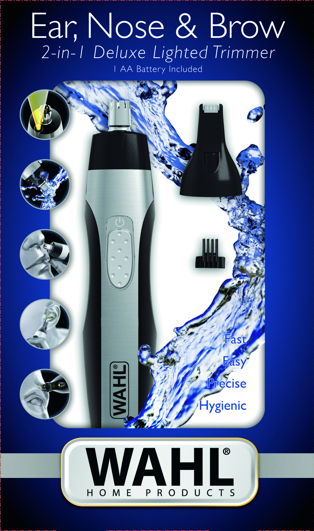 Триммер для носа и ушей Wahl Nose trimmer  серебро-черный