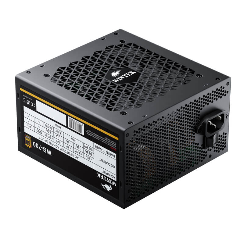 Блок питания Wintek WB-700, 700W, 20+4, 1*P8 (4+4), 2*P6+2, 6*SATA, 2*MOLEX, 80+ Bronze, black