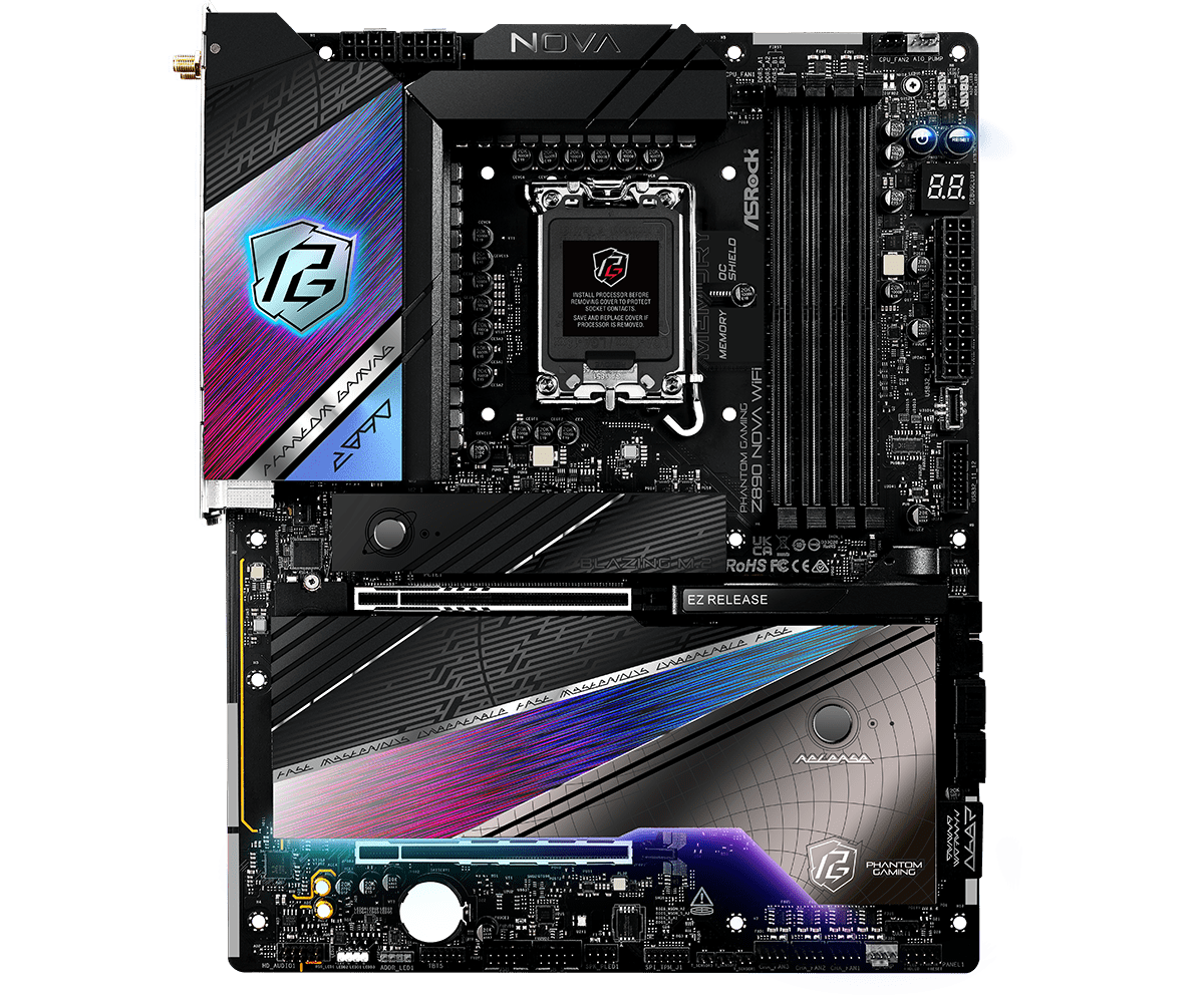 Материнская плата ASRock Z890 NOVA WIFI LGA1851 4xDDR5 4xSATA 6xM.2 HDMI Type-C ATX