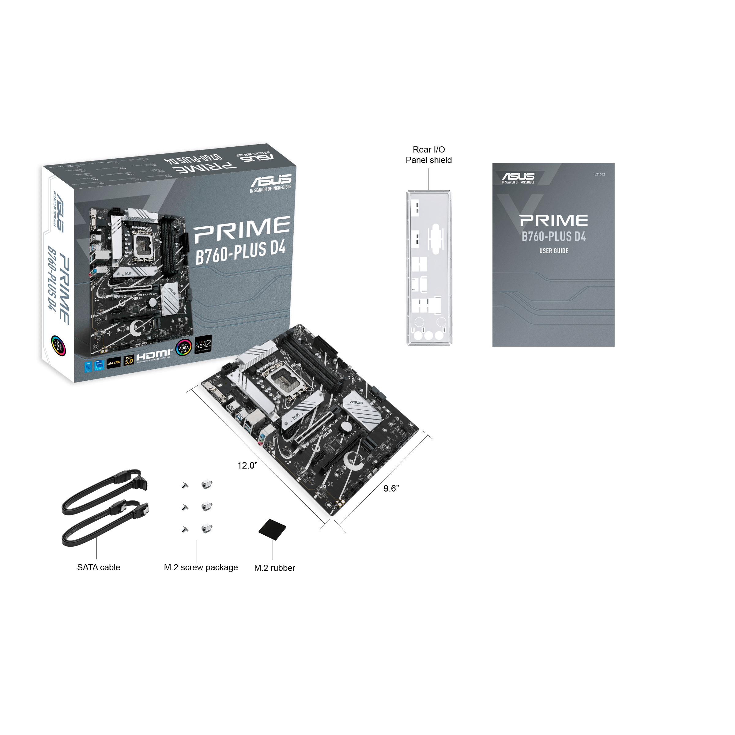 Материнская плата ASUS PRIME B760-PLUS D4, LGA1700 4xDDR4 4xSATA3 3xM.2 RAID VGA HDMI DP ATX