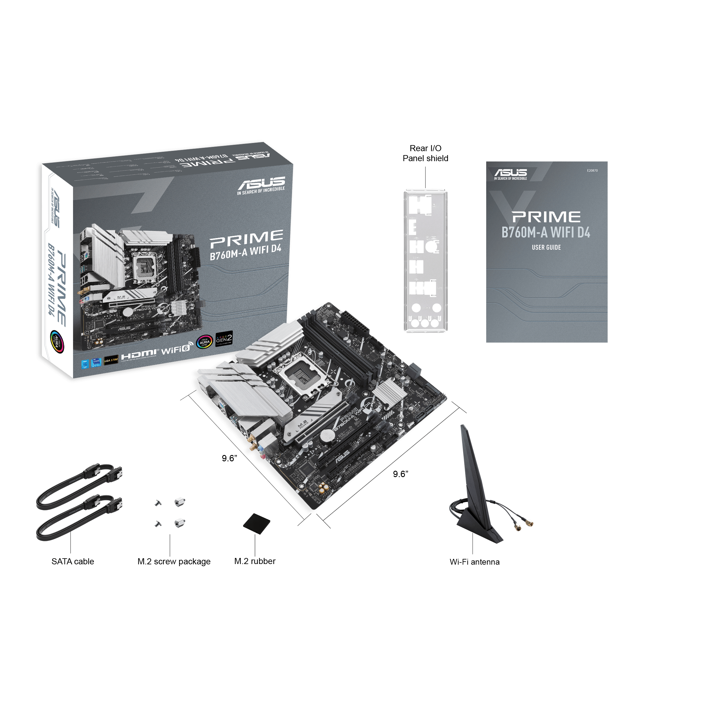 Материнская плата ASUS PRIME B760M-A WIFI D4, LGA1700 4xDDR4 4xSATA3 2xM.2 RAID 2xHDMI DP mATX