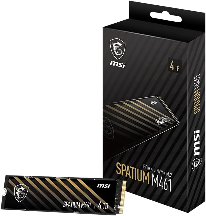 Твердотельный накопитель 4000Gb SSD MSI SPATIUM M461 M.2 PCIe NVMe R5000Mb/s W4200MB/s SPATIUM M461