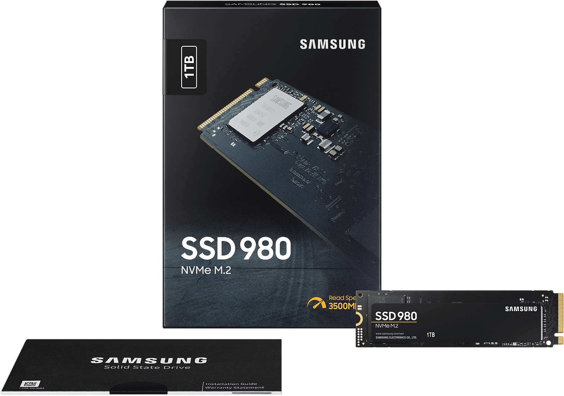 Твердотельный накопитель 1000GB SSD Samsung 980 NVMe M.2 2280 R3500Mb/s W3000MB/s MZ-V8V1T0BW