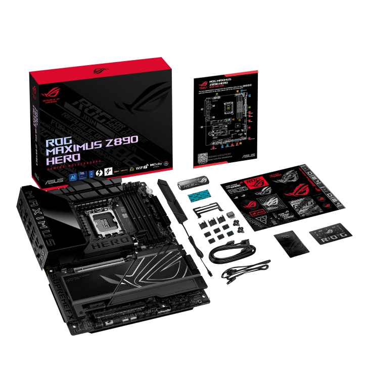 Материнская плата ASUS ROG MAXIMUS Z890 HERO, LGA1851 4xDDR5 4xSATA3 6xM.2 HDMI USB-C ATX