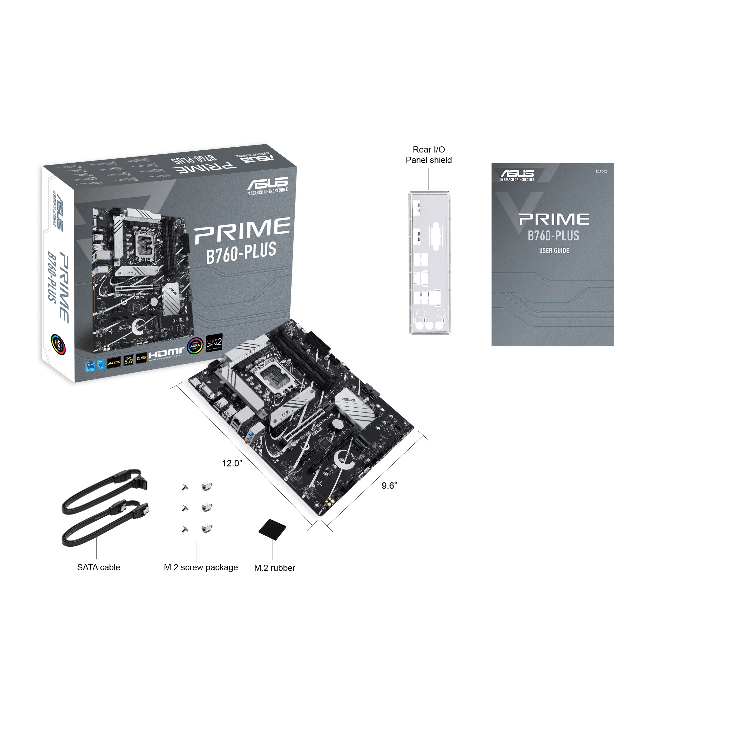 Материнская плата ASUS PRIME B760-PLUS, LGA1700 4xDDR5 4xSATA3 3xM.2 RAID VGA HDMI DP ATX