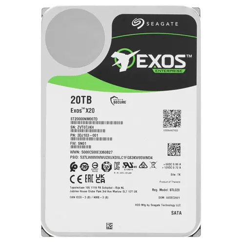 Корпоративный жесткий диск 20Tb Seagate EXOS X20 SATA3 3.5
