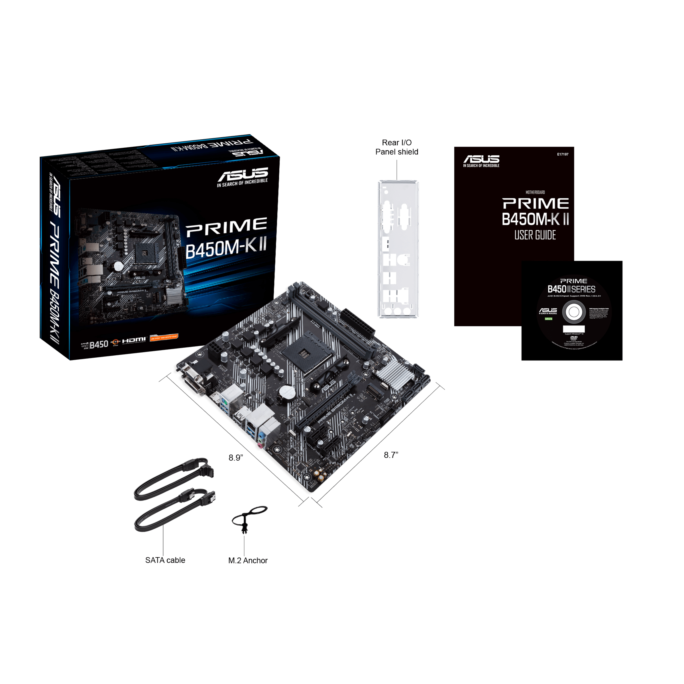 Материнская плата ASUS PRIME B450M-K II AM4 2xDDR4 4xSATA3 RAID 2xM.2 D-Sub DVI-D HDMI mATX
