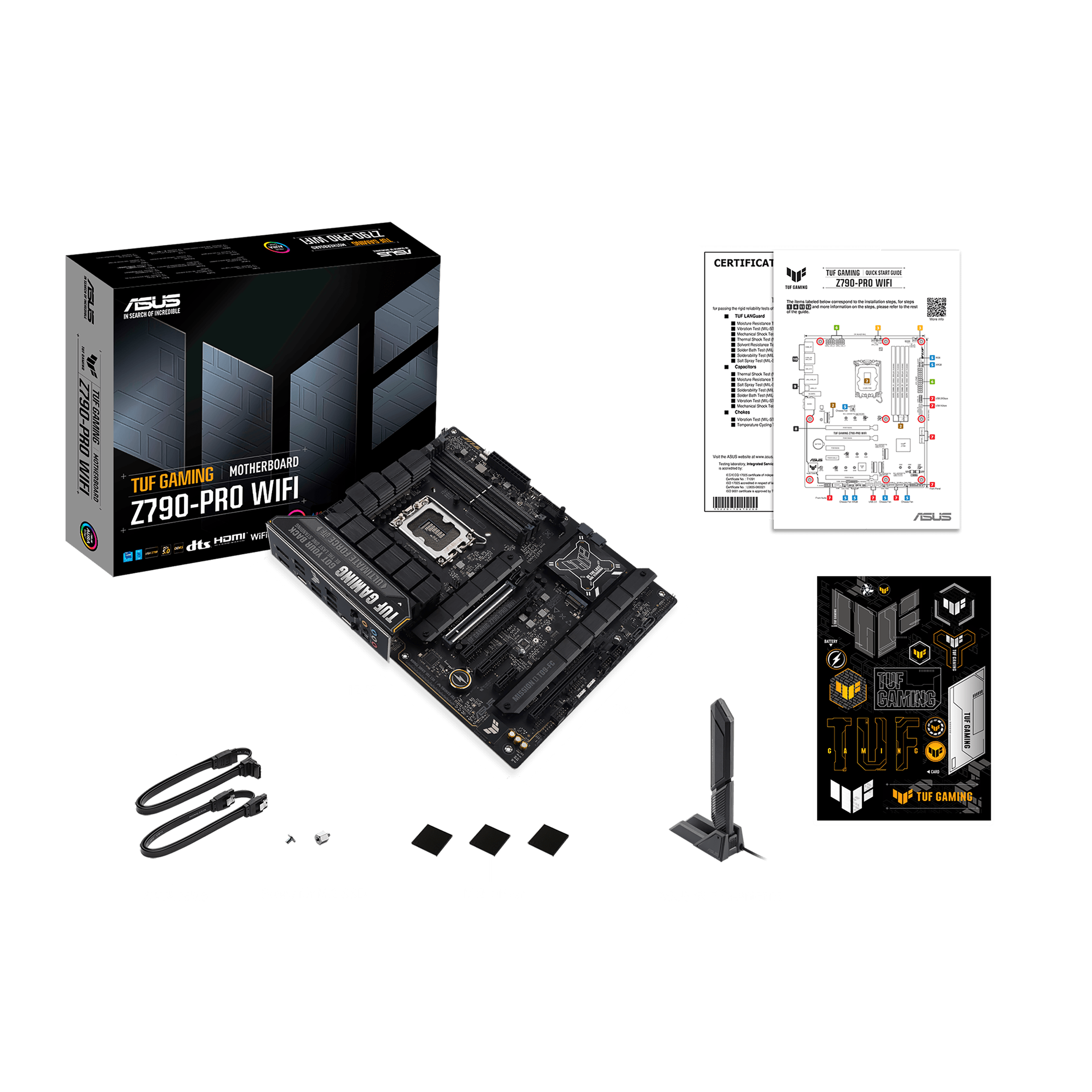 Материнская плата ASUS TUF GAMING Z790-PRO WIFI, LGA1700 4xDDR5 4xSATA3 RAID 4xM.2 HDMI DP ATX