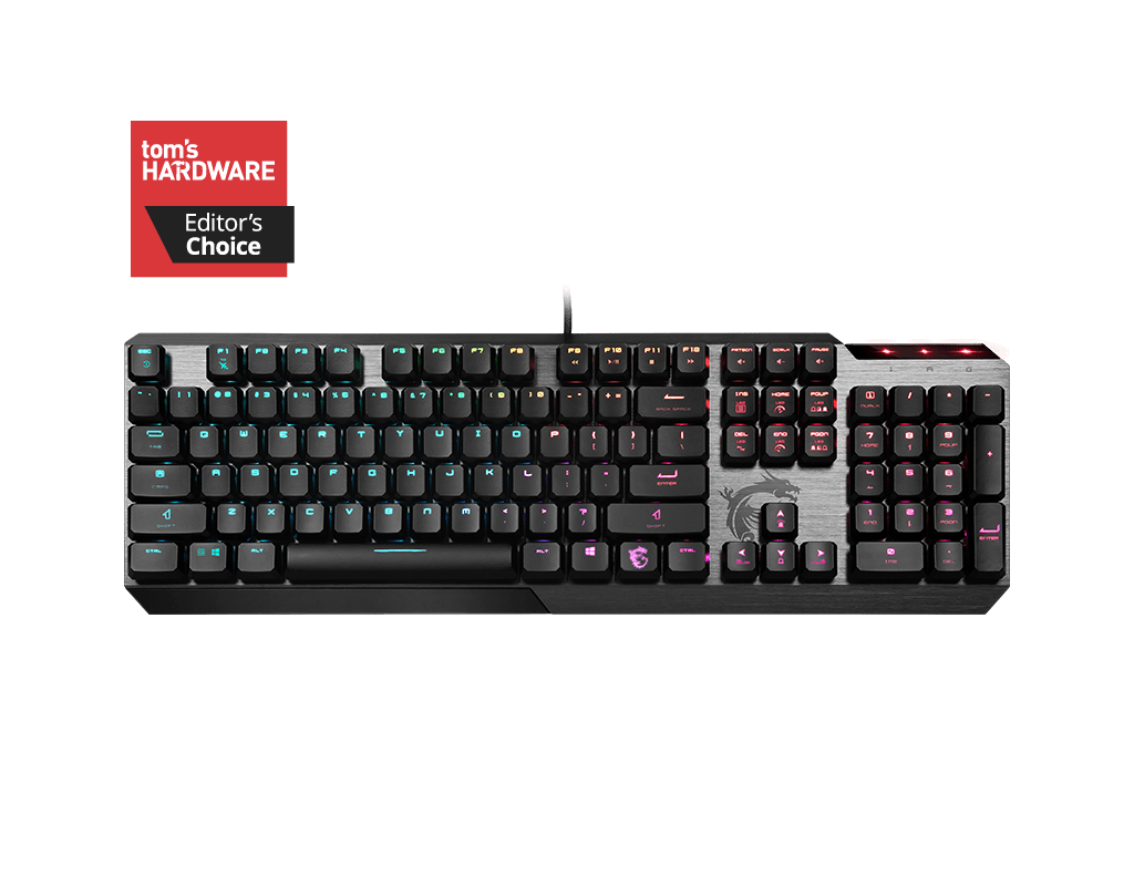 Игровая Клавиатура MSI Vigor GK50 LOW PROFILE RU USB 2.0/104клавиши/переключатели Kailh/кабель 1,8м