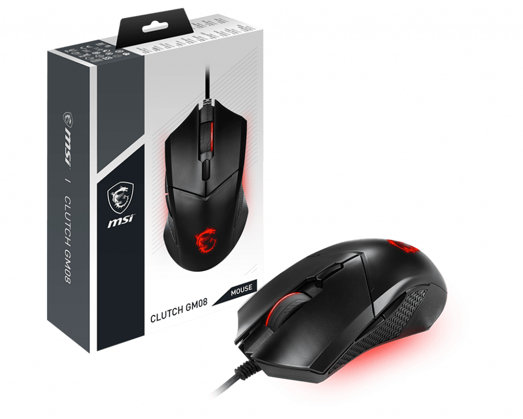 Мышь MSI Clutch GM08 GAMING Mouse USB2.0/подстветка /кабель 2м/Черный