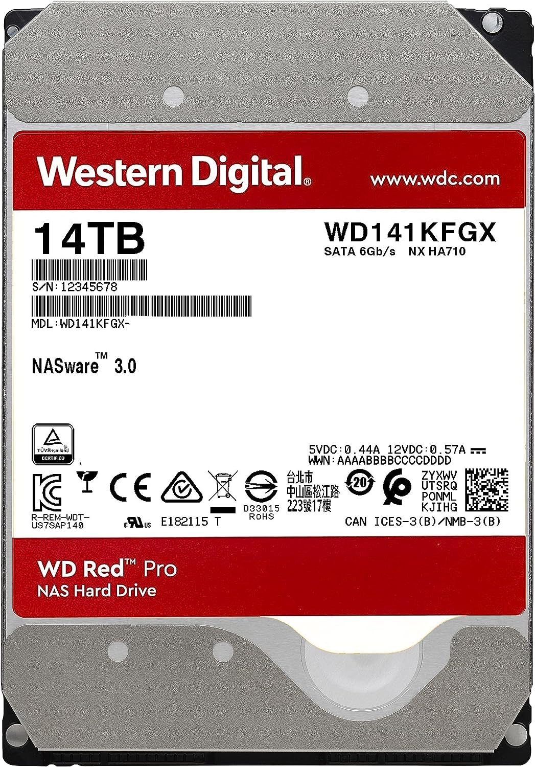 Жесткий диск для NAS систем HDD 14Tb Western Digital Red PRO SATA3 3,5