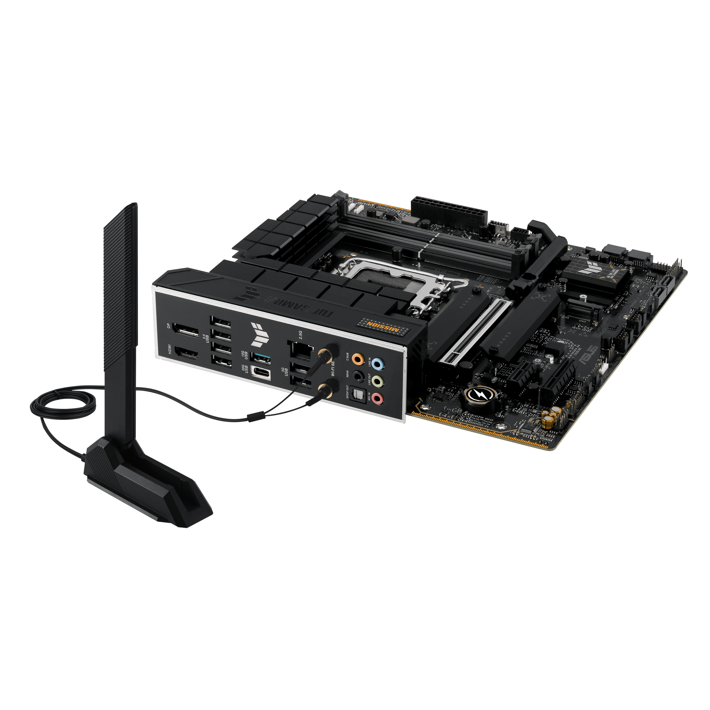 Материнская плата ASUS TUF GAMING B760M-PLUS WIFI II, LGA1700 4xDDR5 4xSATA3 3xM.2 RAID HDMI DP mATX