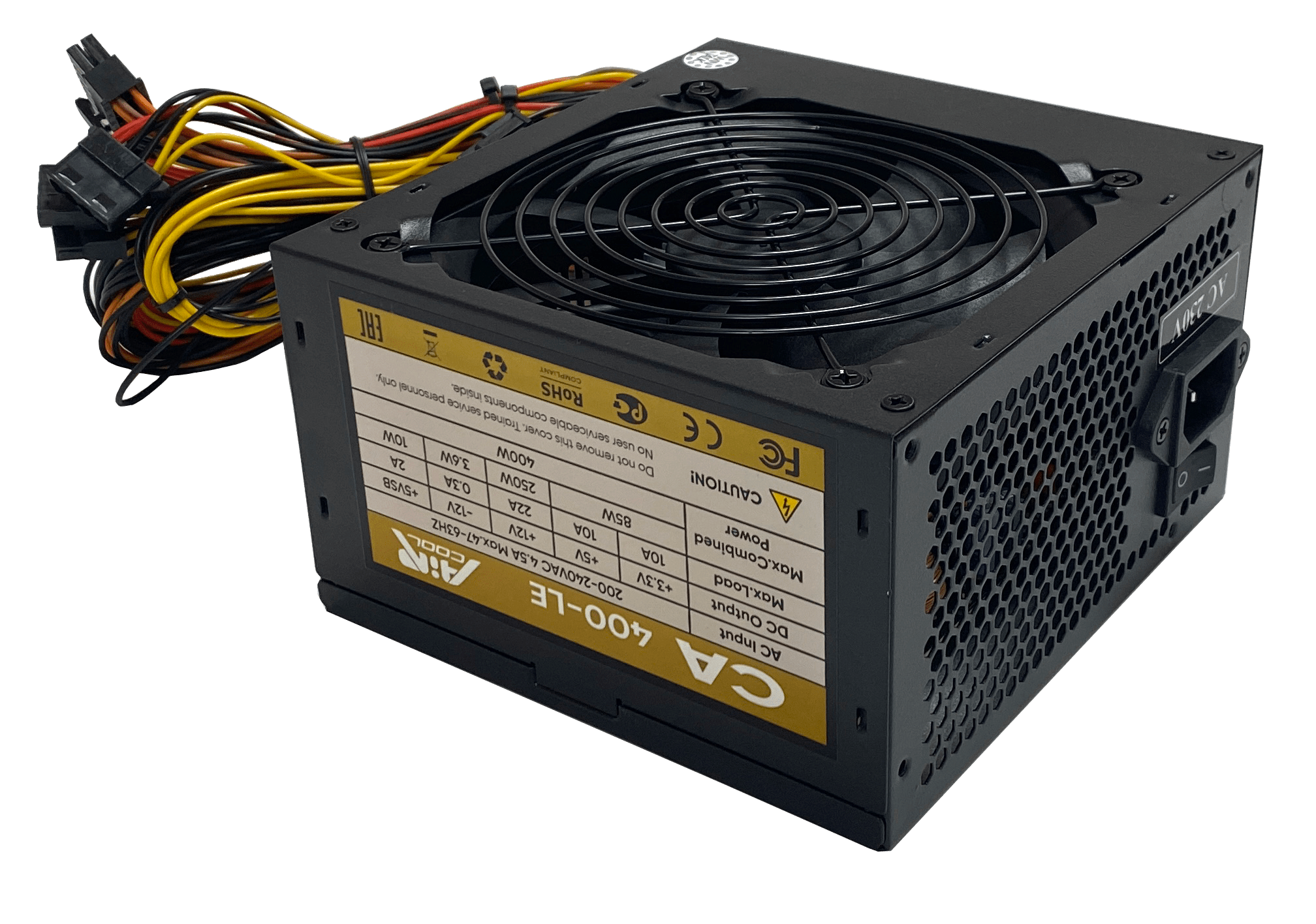 Блок Питания AiR-Cool 400W 230V 20+4P PATA+SATA+FDD FAN 12cm CA400-LE NMD Черный + кабель питания
