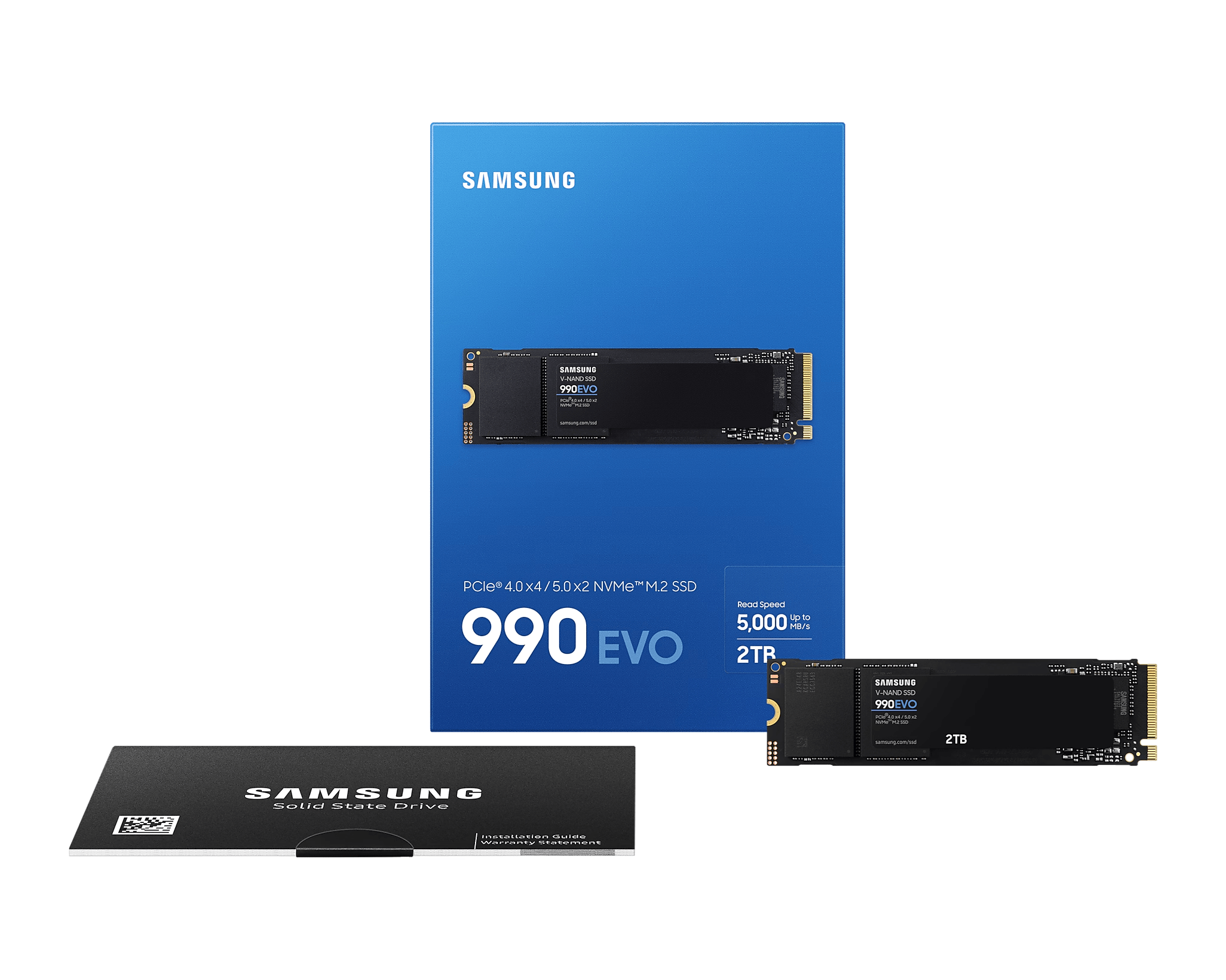 Твердотельный накопитель 2000Gb SSD Samsung 990 EVO M.2 PCIe 4.0 R5000Mb/s W4200MB/s MZ-V9E2T0BW
