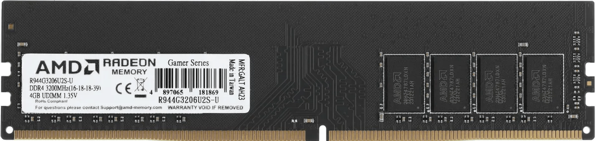 Оперативная память  4GB DDR4 3200MHz AMD Radeon R9 Gamer Series R944G3206U2S-U Retail Pack