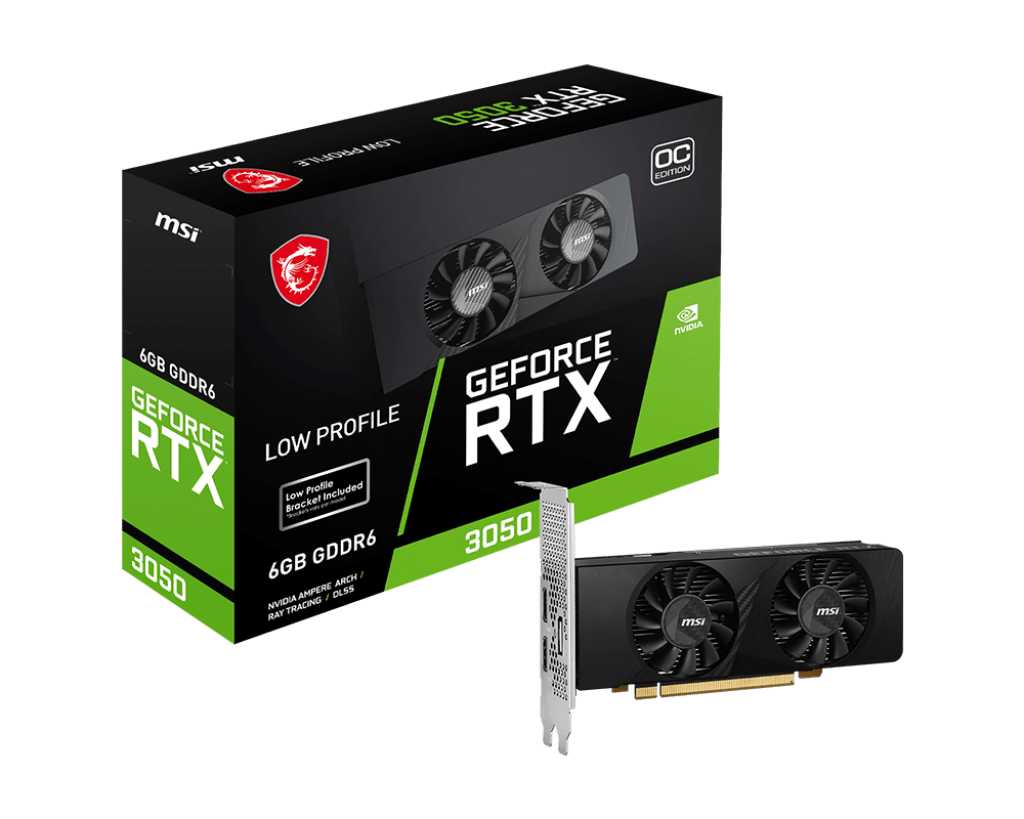 Видеокарта MSI GeForce RTX 3050 LP 6G OC, 6G GDDR6 96-bit 2xHDMI DP