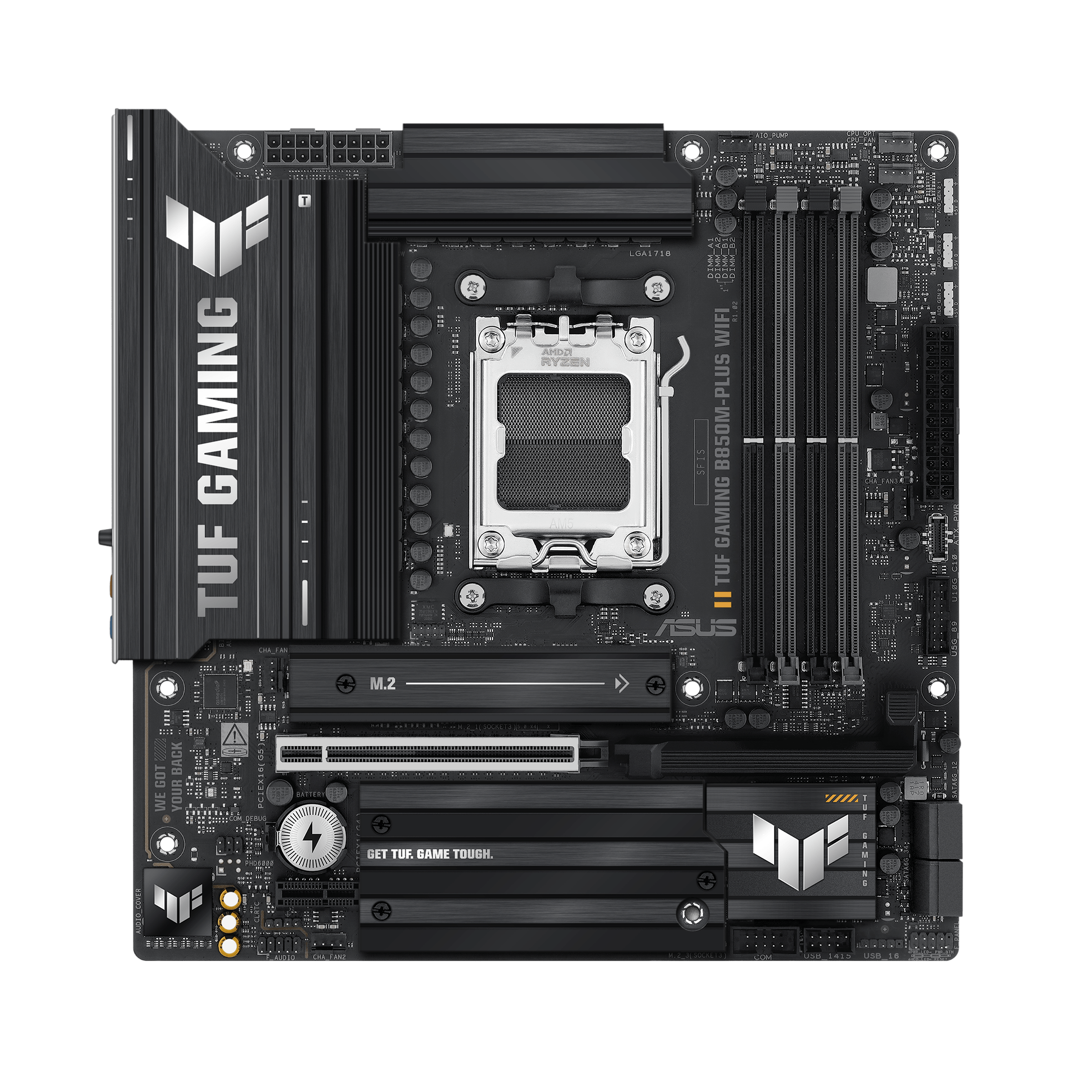 Материнская плата ASUS TUF GAMING B850M-PLUS WIFI AM5 4xDDR5 4xSATA 3xM.2 HDMI DP m-ATX