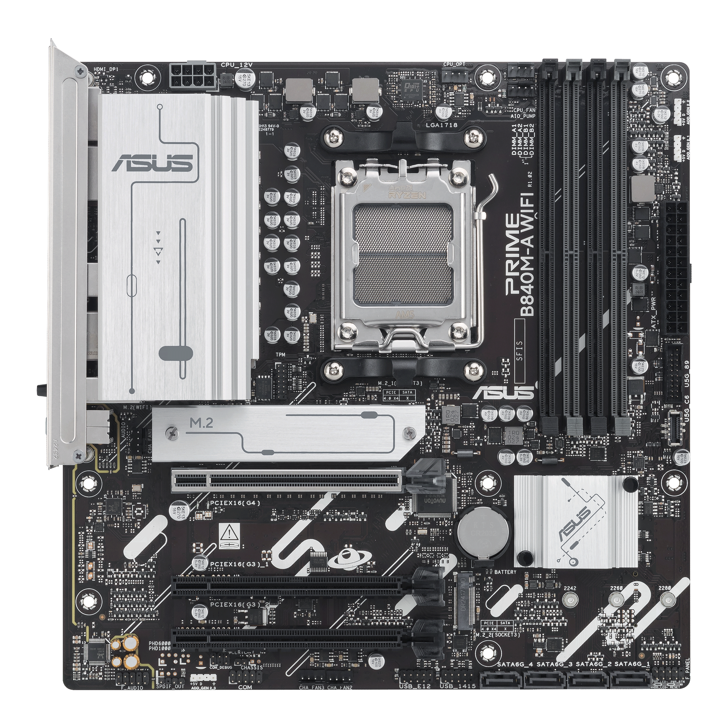 Материнская плата ASUS PRIME B840M-A WIFI AM5 4xDDR5 4xSATA 3xM.2 HDMI 2xDP mATX