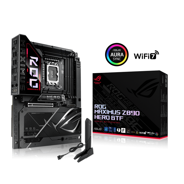 Материнская плата ASUS ROG MAXIMUS Z890 HERO BTF, LGA1851 4xDDR5 4xSATA 6xM.2 HDMI USB-C ATX