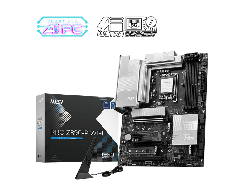 Материнская плата MSI PRO Z890-A WIFI LGA1851 4xDDR5 4xSATA3 RAID 4M.2 1xHDMI 2xType-C DP ATX
