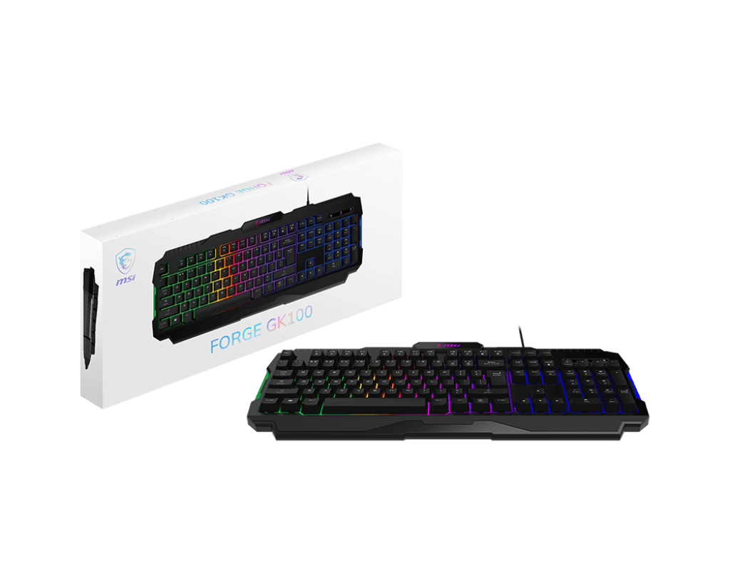 Игровая Клавиатура MSI FORGE GK100 RU, USB 2.0 104кл Мембрана кабель 1,5м