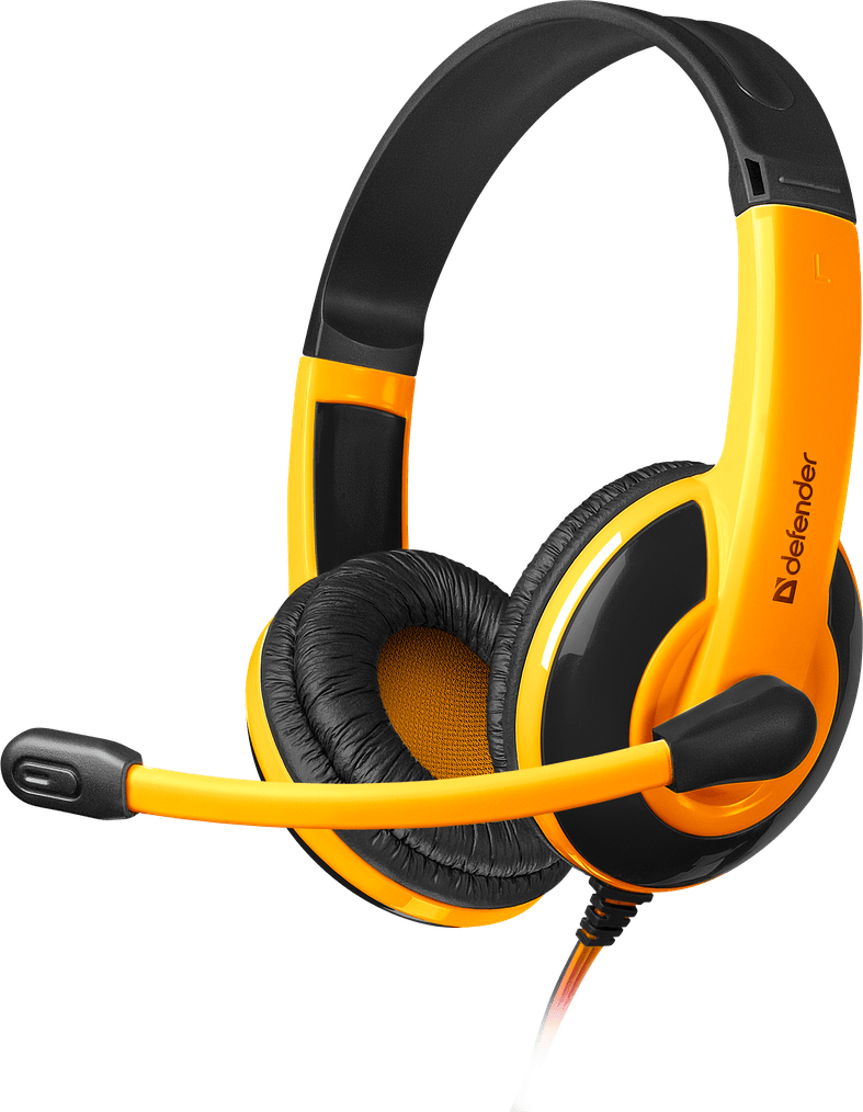 Игровая гарнитура стерео Defender Warhead G-120 черный + оранжевый, кабель 2 м, НОВИНКА!