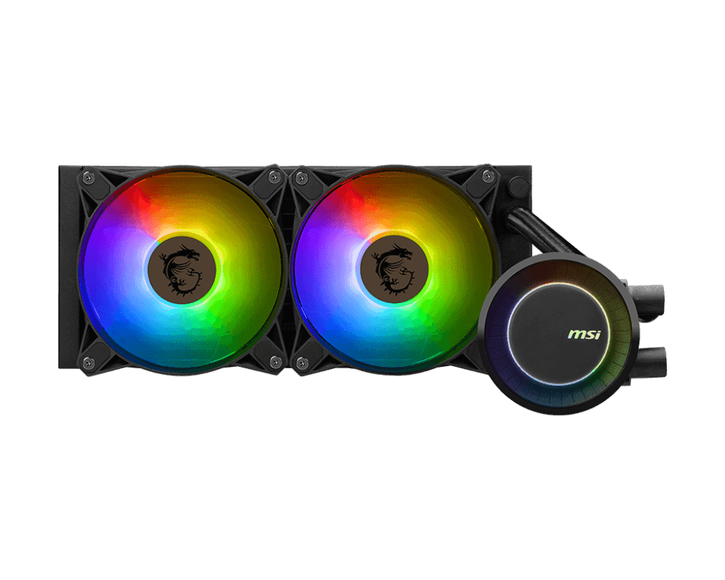 Водяное охлаждение для CPU MSI MAG CORELIQUID E240. Socket Intel/AMD, 4pin, Fan 2x120см, ARGB, Black