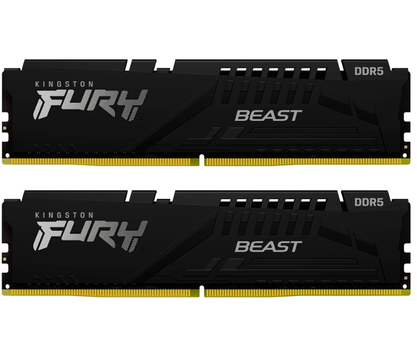 Оперативная память  32GB Kit (2x16) DDR5 5600MHz Kingston FURY Beast Black XMP CL40 KF556C40BBK2-32