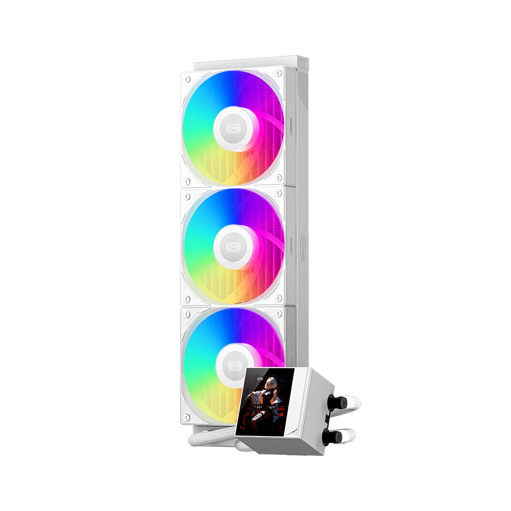 Водяное охлаждение для CPU PCCooler DC360 Pro ARGB Display WH 280W 115X/1200/1700/1851/AM4/AM5 Белый