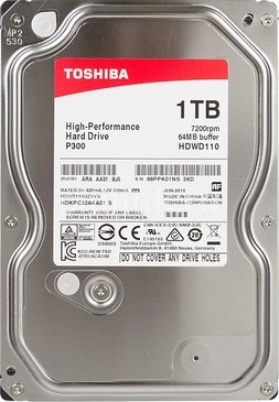 Жесткий диск HDD 1Tb TOSHIBA P300 SATA 6Gb/s 7200rpm 64Mb 3.5