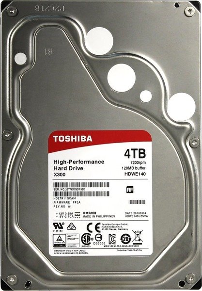 Жесткий диск HDD 4Tb TOSHIBA X300 SATA 6Gb/s 7200rpm 128Mb 3.5