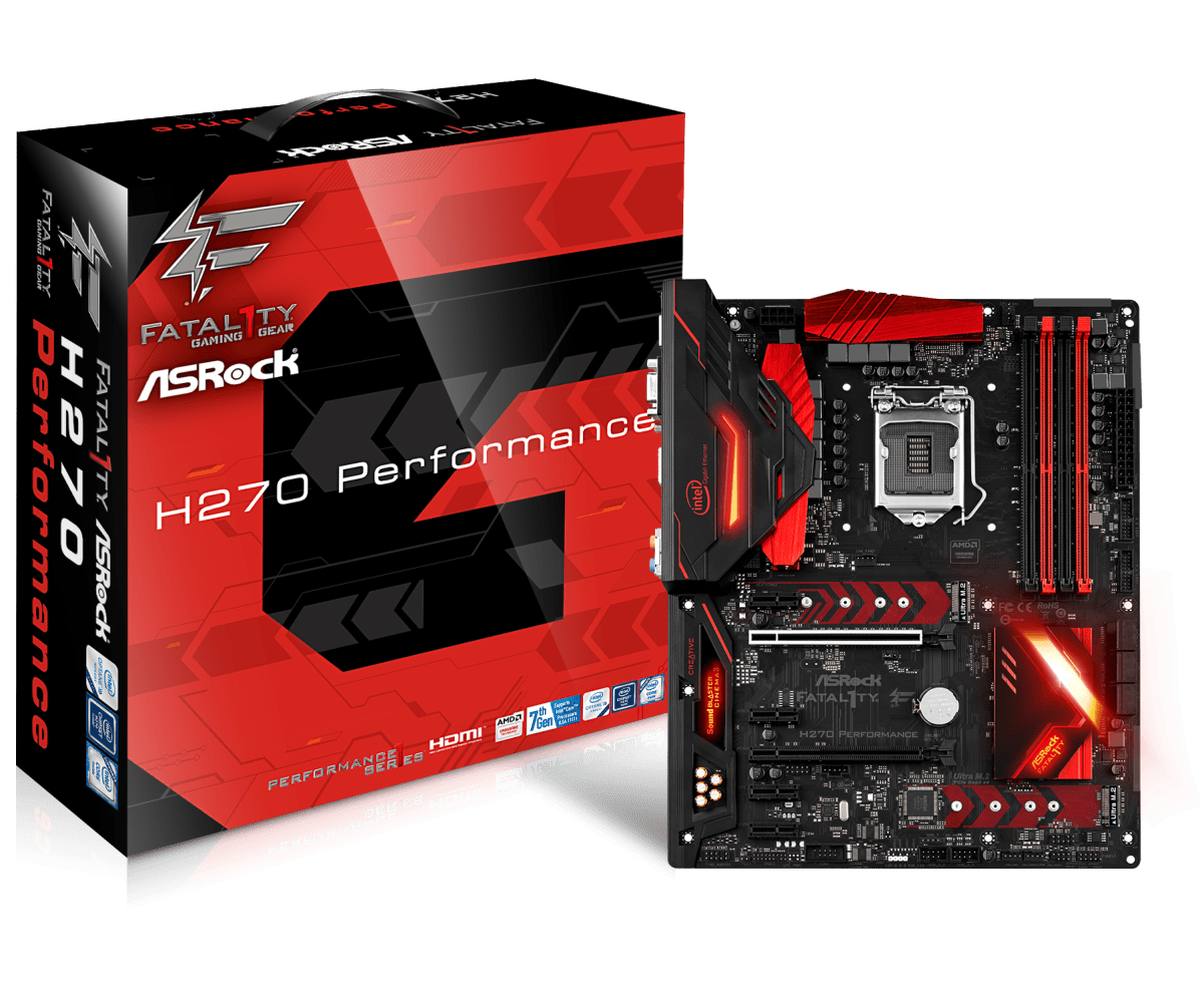 Материнская плата ASRock H270 PERFORMANCE LGA1151 iH270 4xDDR4 SATA3 M.2  D-Sub DVI HDMI ATX
