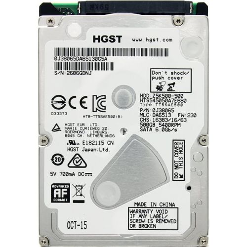 Жесткий диск для ноутбука   500Gb Hitachi Travelstar  Z5K500 8Mb 2.5