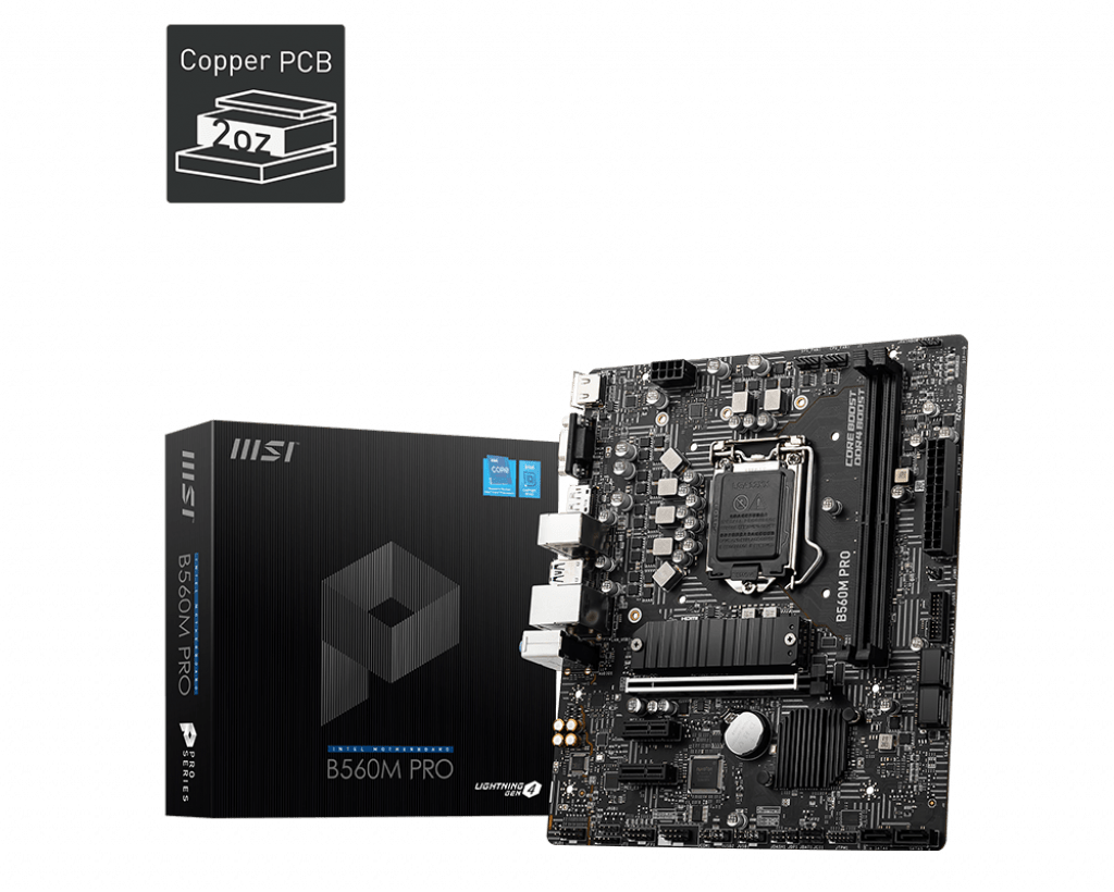 Материнская плата MSI B560M PRO LGA1200 iB560 2xDDR4 6xSATA3 1xM.2 VGA HDMI DP mATX