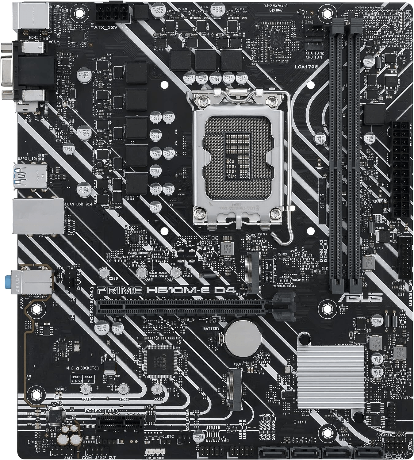Материнская плата ASUS PRIME  H610M-R D4-SI, LGA1700 2xDDR4 4xSATA3 M.2 D-Sub DVI mATX + WinH11