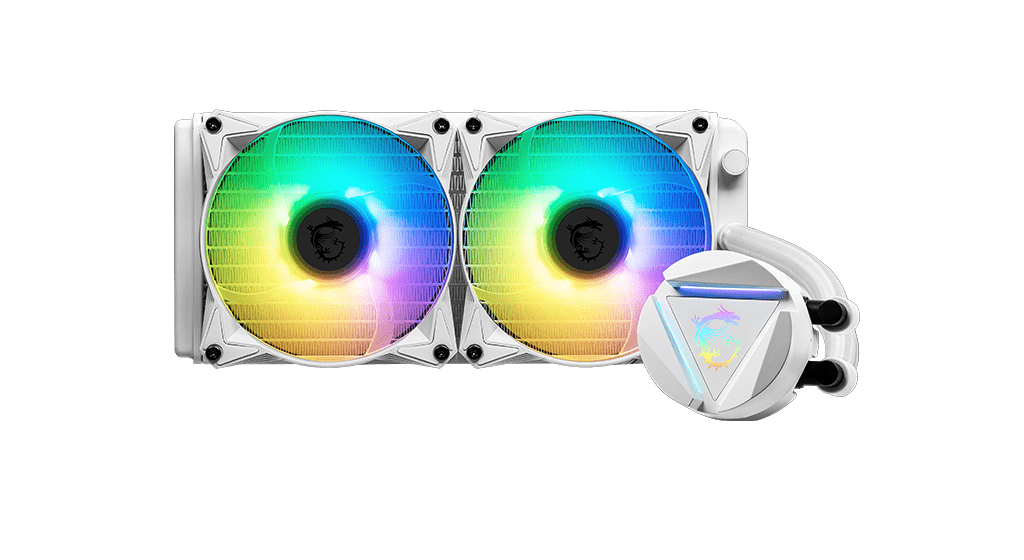 Водяное охлаждение для CPU MSI MAG CORELIQUID 240R V2 WHITE. Socket Intel/AMD, Fan 2x120см, ARGB