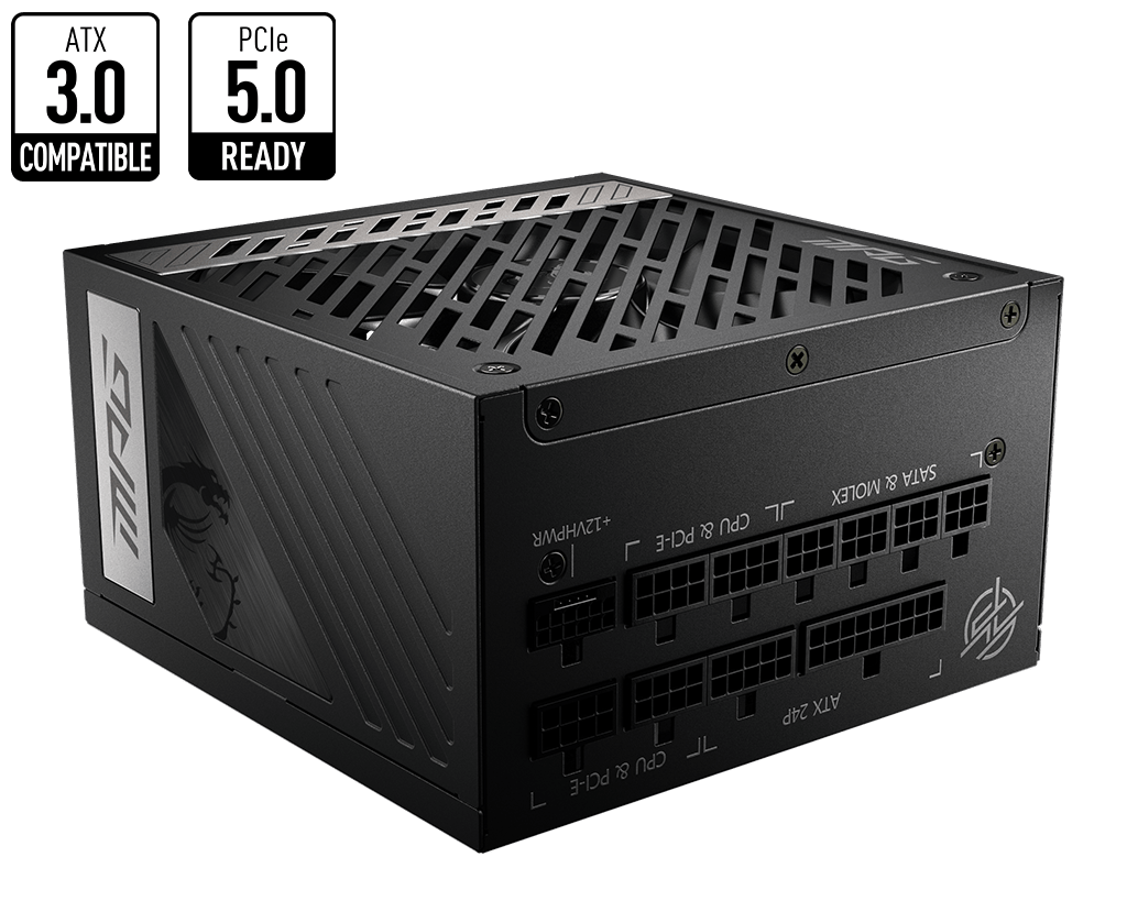 Блок питания MSI MPG  A850G PCIE5, 850W, Active PFC, 80+ GOLD, Full Modular, MPG A850G PCIE5