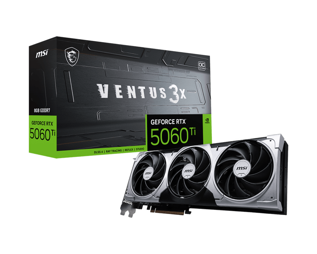 Видеокарта MSI GeForce RTX 5060 Ti 8G VENTUS 3X OC, 8Gb GDDR7 128-bit 1xHDMI 3xDP G506T-8V3C