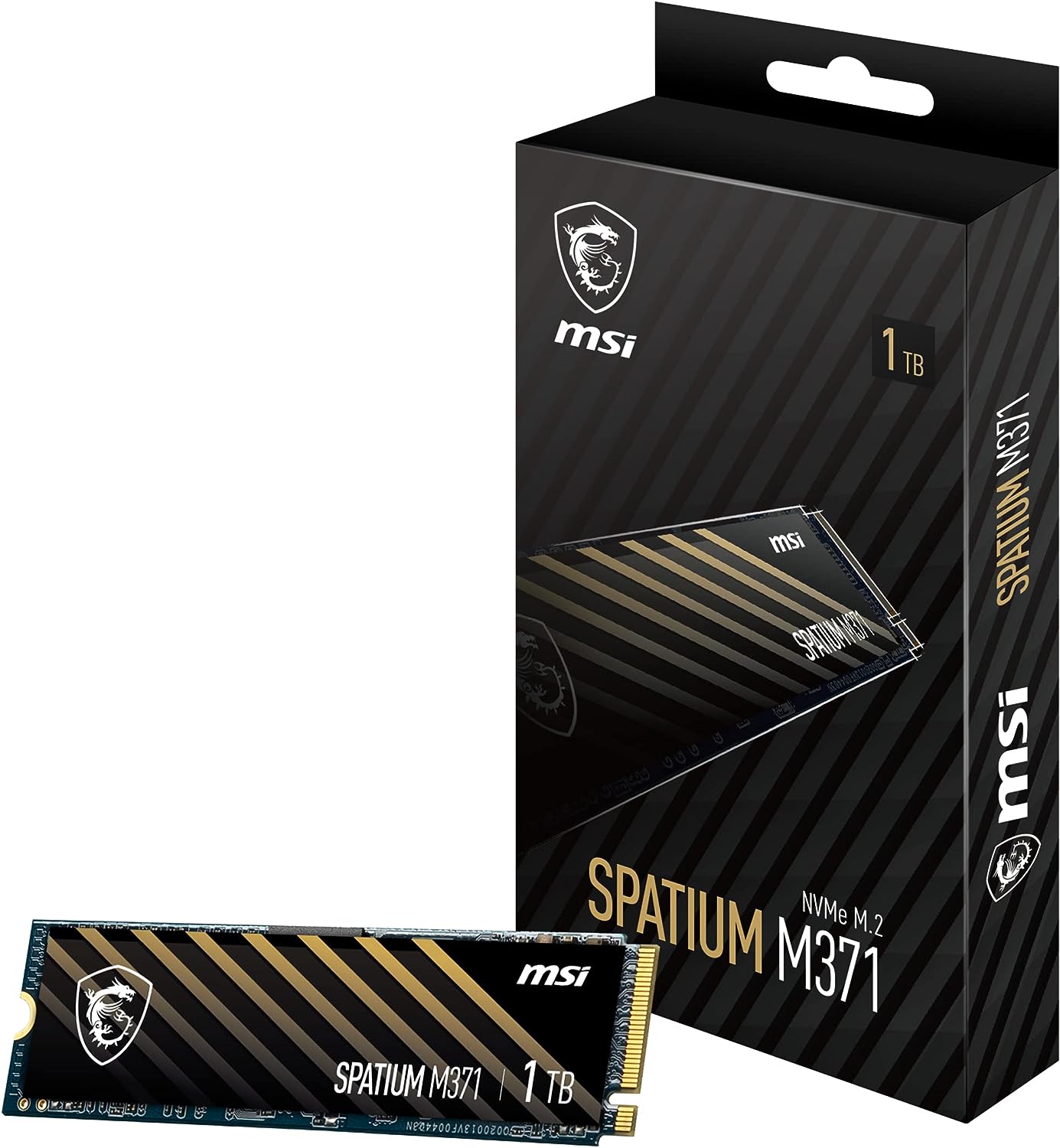 Твердотельный накопитель 1000Gb SSD MSI SPATIUM M371 M.2 PCIe NVMe R2000Mb/s W1600MB/s SPATIUM M371