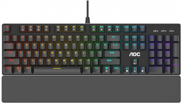Механическая Игровая Клавиатура  AOC GK500, 104 клавиш, RGB кабель 1,8м, USB2.0 OUTEMU RED GK500DR2R