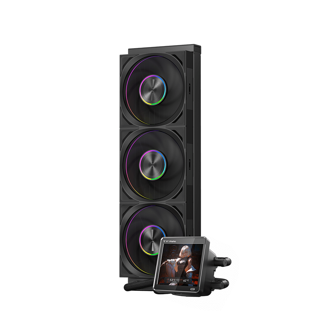 Водяное охлаждение для CPU PCCooler DT360 ARGB Display BK 115X/1200/1700/1851/AM4/AM5 Черный