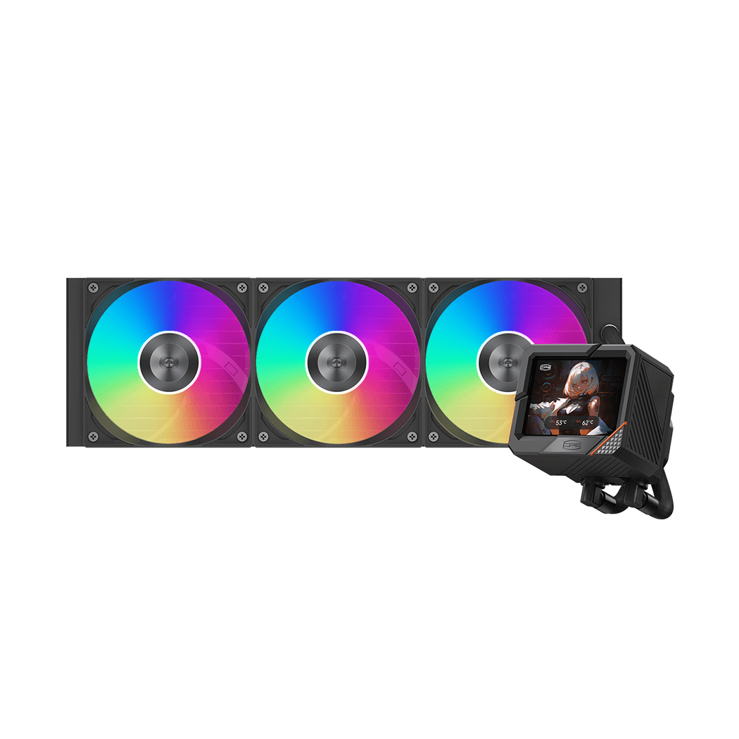 Водяное охлаждение для CPU PCCooler GT360 ARGB Display BK 115X/1200/1700/1851/AM4/AM5 Черный