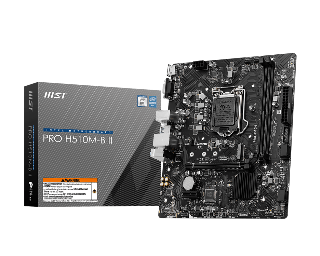 Материнская плата MSI PRO H510M-B II LGA1200 2xDDR4 4xSATA3 1xM.2 VGA HDMI mATX