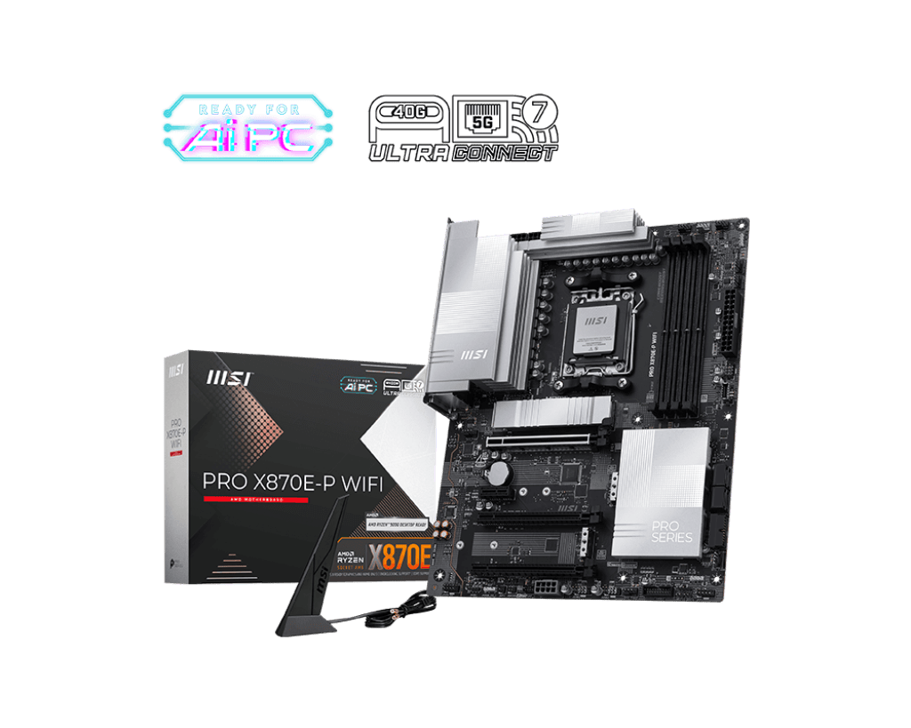 Материнская плата MSI PRO X870E-P WIFI AM5 4xDDR5 4xSATA3 RAID 3xM.2 HDMI 2xType-C(DP) ATX