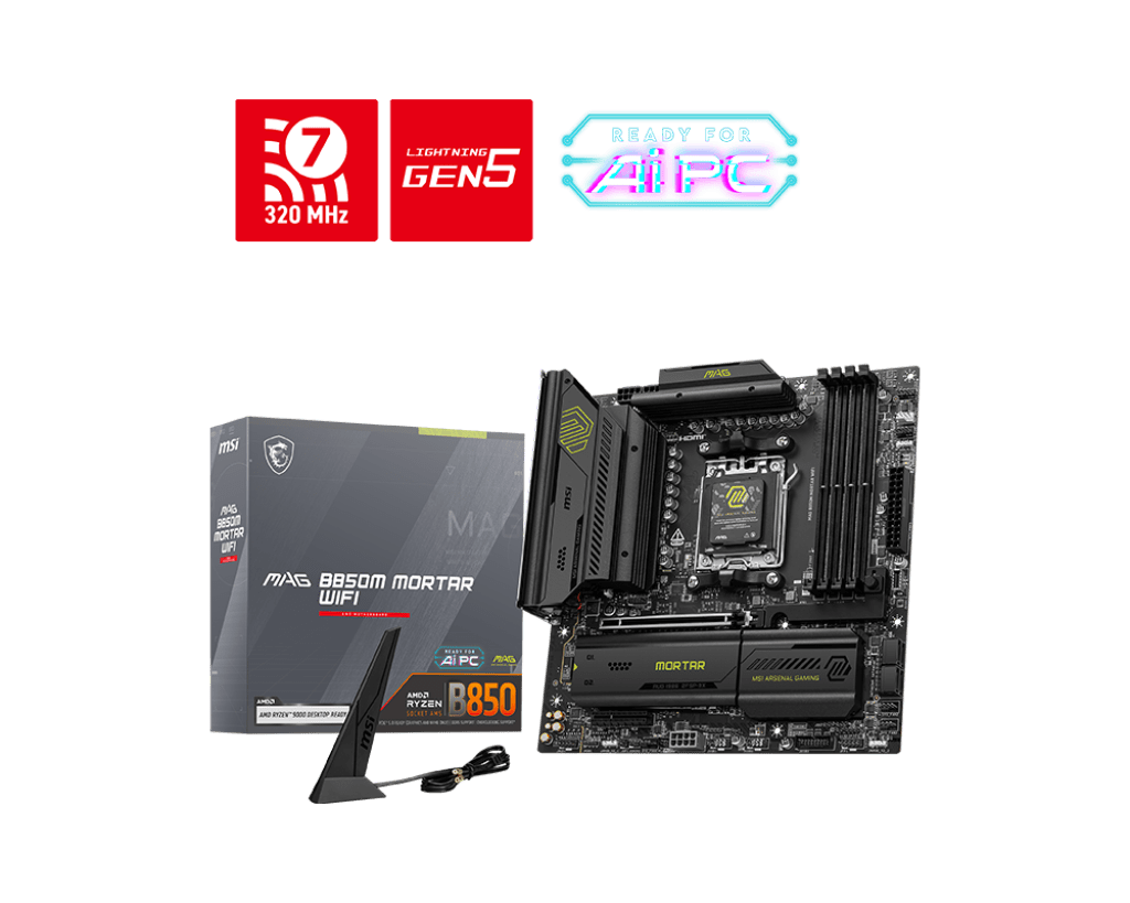 Материнская плата MSI MAG B850M MORTAR WIFI AM5 4xDDR5 4xSATA3 RAID 3xM.2 HDMI 2xType-C mATX