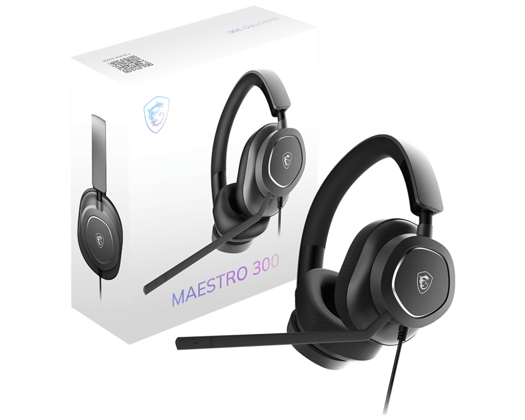 Гарнитура MSI MAESTRO 300, USB-C to A / 40мм. / вес 247г. / черная