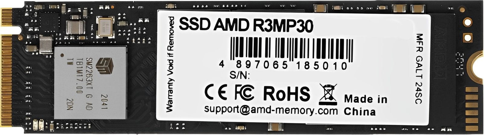 Твердотельный накопитель  480GB SDD AMD RADEON R3 M.2 PCIe 3.0 R3300/W2200 R3MP30480G8