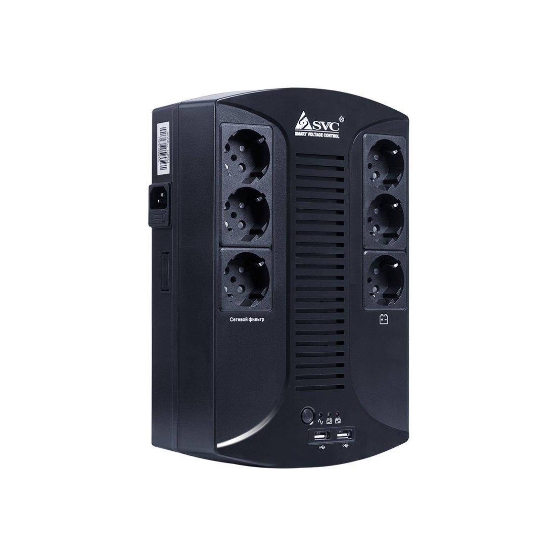 UPS, SVC, U-650-L, USB, Мощность 650ВА/390Вт, Диапазон работы AVR: 145-290В, Бат.: 12В/7 Ач х 1 шт..