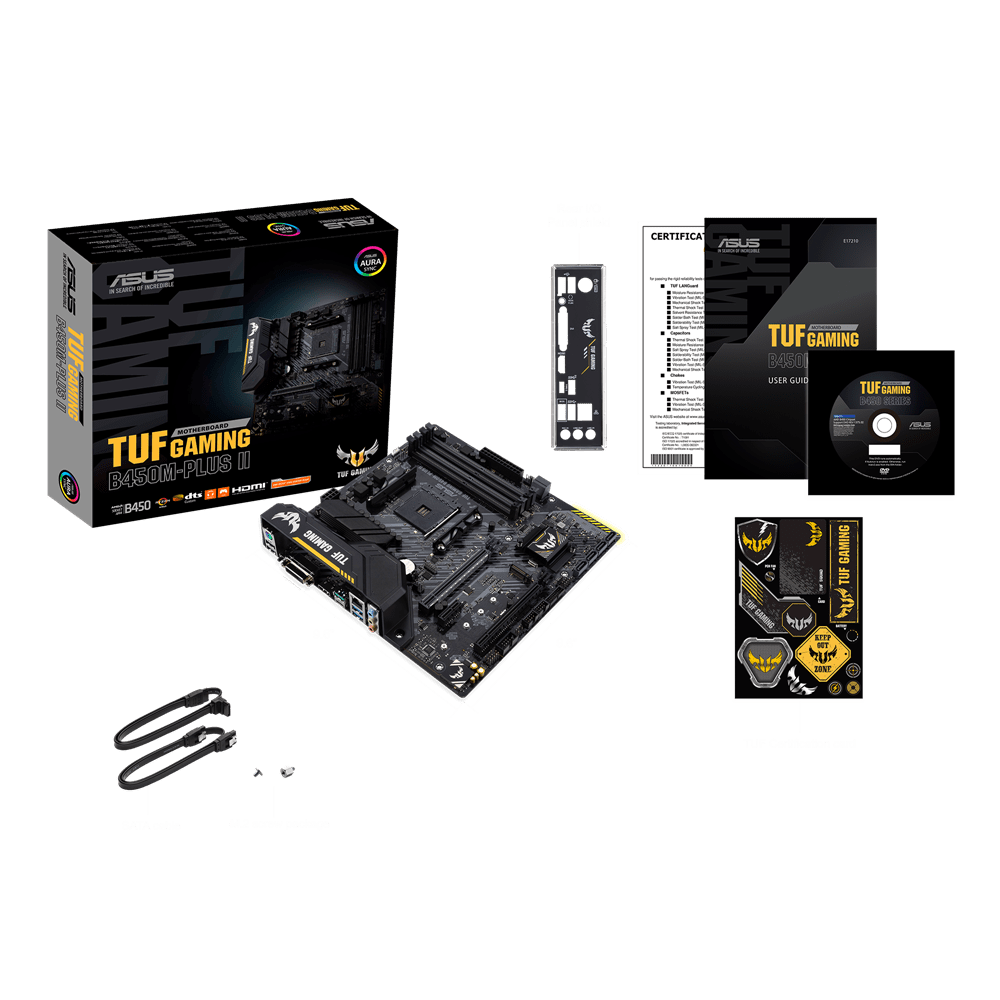 Материнская плата ASUS TUF GAMING B450M-PLUS II AMD B450 AM4 4xDDR4 4xSATA3 2xM.2 RAID HDMI DVI mATX