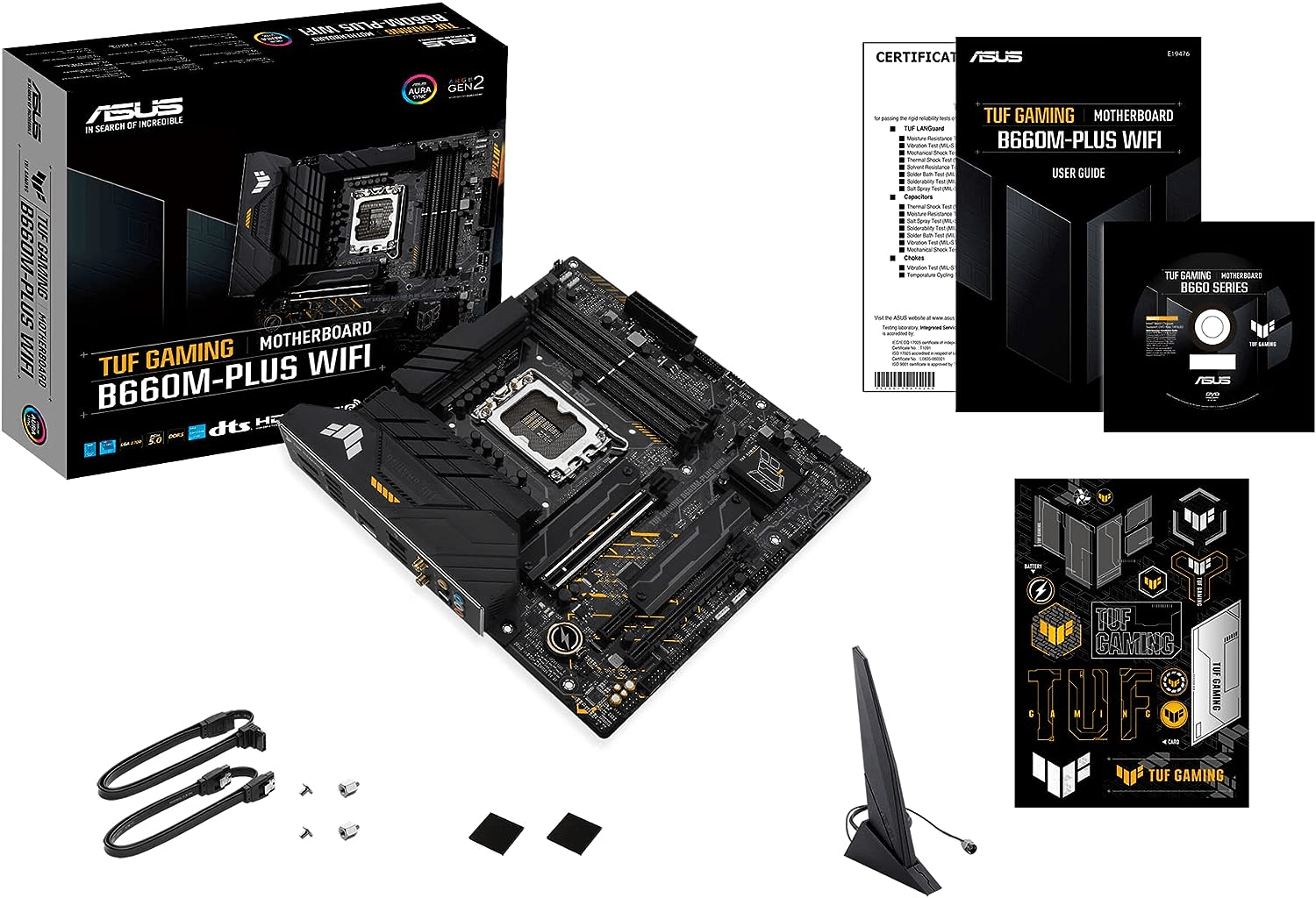 Материнская плата ASUS TUF GAMING B660M-PLUS WIFI, LGA1700 4xDDR5 4xSATA3 RAID 2xM.2 HDMI DP mATX